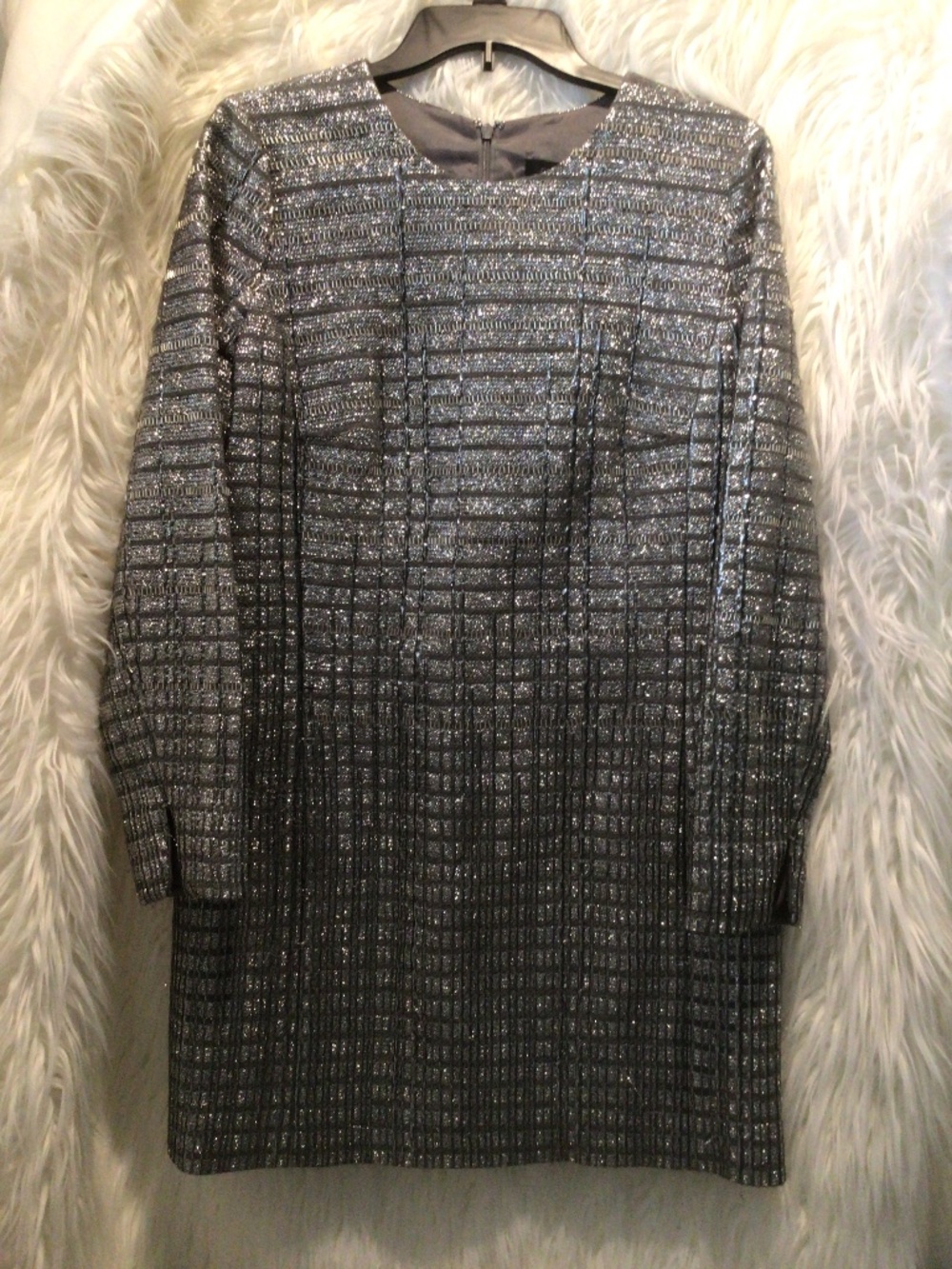 *RETRO* Metallic Beaded Cocktail Dress by Luxury Brand - Carmen Marc Valvo